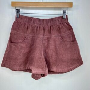 POL Plum Purple Cotton Pull On Relaxed Fit Shorts Womens Medium